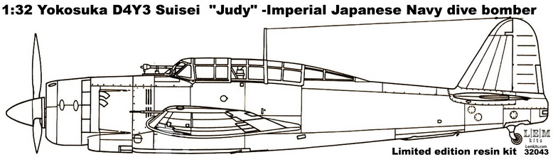 1/32  Yokosuka D4Y3 Suisei  "Judy"  Imperial Japanese Navy Attack aircraft - Limited edition resin kit